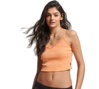 Ribbed tank top with lace trim Superdry Orange S/M