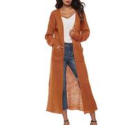 Ribbed Tank Top Women's Sweater Coat Cardigan Thin Long Large Split Pocket Women's Coat Cute Summer Tops (Yellow, L)
