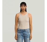 G-star Rib Sleeveless T-shirt Beige XL Woman