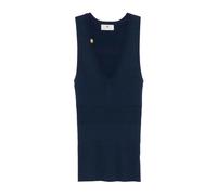 Ribbed V-neck Top - female - Elisabetta Franchi - Sleeveless Tops - Blue - XL - Tops XL