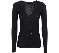 Ribbed Viscose Sweater with Metallic Fiber and V-Neck Crossed pinko Black M