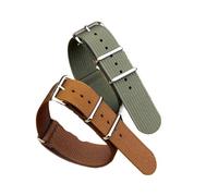 Ribbed Watch Strap 16mm 20mm 22mm 18mm 19mm 24mm Rugged Nylon Military Straps Retro Watchband Braid Ballistic Fabric Bands(BLUE WHITE,20mm)