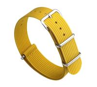 Ribbed Watch Strap 18mm 20mm 22mm Nylon Watch Straps Braid Ballistic Fabric Watchband Accessories for Military Watch Band, Mustard Yellow, 18mm