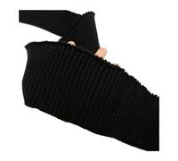Ribbing Cuff Winter Solid Color Wool Knitted Thick Ribbed Clothing Thread Accessories Hem Cuff DIY Cloth Material Elastic Ribbed Cuffs(Black)