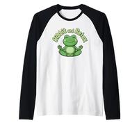 Ribbit and Relax Funny Frog Pun Meditation Meditating Yoga Raglan Baseball Tee