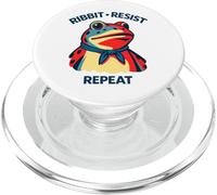 Ribbit Resist Repeat Funny Political Frog Protest PopSockets PopGrip for MagSafe