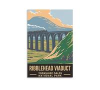 Ribblehead Viaduct Yorkshire Dales National Park Vintage Travel Posters 20x30inch(50x75cm) Canvas Print for Living Room, Bedroom, Dorm, Home, Office Wall Decoration