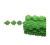 Ribbon 1-15 Yards Colorful Daisy Flowers Lace 25mm Wide Garment Hat Curtain DIY Handmade Patchwork Ribbon Sewing Supplies Crafts for Decoration(Green,1 Yards)