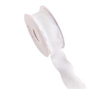 Ribbon 1roll Ribbon with Lotus Leaf Edge Fabric Wrap Tie for Holiday Decorations, Perfect for Christma(White)