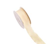 Ribbon 1roll Ribbon with Lotus Leaf Edge Fabric Wrap Tie for Holiday Decorations, Perfect for Christma(Yellow)