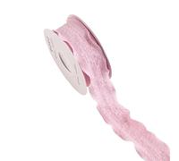 Ribbon 1roll Ribbon with Lotus Leaf Edge Fabric Wrap Tie for Holiday Decorations, Perfect for Christma(Pink)