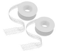 Ribbon,2 Rolls White Lace Edging Trim 22 Meters Each for Wedding Dress Decoration, Wrapping, Sewing Crafts, Bouquet