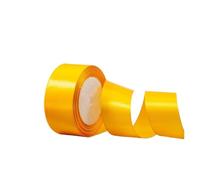 Ribbon 25 Yards/Roll 4cm Satin Ribbons for Crafts Bow Knot Rose Flower DIY Handmade Wrapping Wedding Decoration Ribbon(79 Golden Yellow)