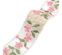 Ribbon 2Yards Embroideried Lace Trims Ethnic Webbing Tapes for Clothes Decor DIY Sewing Applique for Decoration(5.5cm-C)