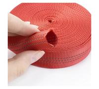 Ribbon 3/5/10Meters 25mm Nylon Tubular Webbing Tape Double-Layer Reflective Band Backpack Bag Strap Dog Collar Sewing Accessory for Decoration(Red,25mm-5Meters)