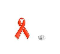 Ribbon Awareness Pin Official Breast Health Education Badge (Gold Plated Campaign Lapel Pin) for Unisex Support Campaign Mental Health Awareness AIDS HIV International Symbol Official