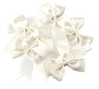 Ribbon Bows 4Pcs/lot 12x13cm Polyester Satin Ribbon Bows Large Flower DIY Crafts Decoration(Beige)
