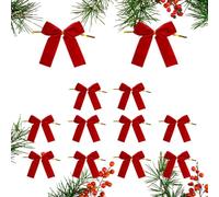 Ribbon Bows - Fabric Decorations | 9CM Red Satin Bows with Twist Tie for Hair, Gift Wraps, Cake Decoration, Crafts, Weddings and Birthdays