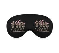 Ribbon Breast Cancer Awareness Skeleton Sleep Mask Soft Blackout Eye Mask Eye Shade Cover with Adjustable Strap for Men Women