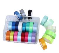 Ribbon Bulk Satin Ribbon Assorted Widths 6-50mm 25 Yards for DIY Wedding Crafts Sewing(04 Light Pink,10mm)