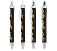 Ribbon Butterfly Childhood Cancer Awareness Retractable Ballpoint Pen Black Ink Ball Point Pen Work Pens 4 PCS