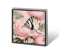 Ribbon Butterfly on Peony Brooch Pins Lapel Pins for Men Women Badge Button Cover Decorative Jewelry Charms for Hats Bags Backpacks Suits Shirts Scarves Clothing Accessories Banquet Wedding Gift