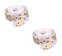 Ribbon cake bow wrapping paper, 5 Rolls Elegant Cake Ribbon Decor Graduation Ribbon DIY Bow Making Ruler Length Wrinkle Festive Party Supplies(Colorfulx2pcs,450.00X2.50X0.10CMx2pcs)