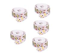 Ribbon cake bow wrapping paper, 5 Rolls Elegant Cake Ribbon Decor Graduation Ribbon DIY Bow Making Ruler Length Wrinkle Festive Party Supplies(Colorfulx5pcs,450.00X2.50X0.10CMx5pcs)