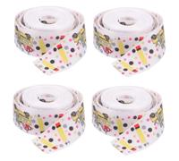 Ribbon cake bow wrapping paper, 5 Rolls Elegant Cake Ribbon Decor Graduation Ribbon DIY Bow Making Ruler Length Wrinkle Festive Party Supplies(Colorfulx4pcs,450.00X2.50X0.10CMx4pcs)