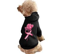 Ribbon Cancer And Rose Dog Hoodie Shirts Pet Clothes for Small Puppy Cat Costume M