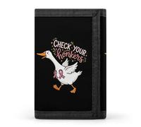 Ribbon Check You Honkers Goose Trifold Wallet Portable Zip Slim Purse