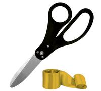 Ribbon Cutting Ceremony Kit - Black Large Grand Opening Ribbon Cutting Ceremony Scissors 20'' and Gold Satin Ribbon for Grand Openings Ceremonies Special Events & Inaugurations