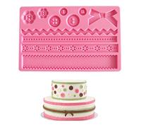 Ribbon Fabric Bows Buttons for DIY Cake Fondant Baking Biscuit Gum Paste 3D Chocolates Hard Candies Desserts Drop Glue Decor Silicone Mold Tool