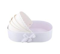 Ribbon Flower Box Cradle Shaped Bow Gift Arrangement Basket Packing Boxes Wedding Party Decor For Flowers, Bouquets(WHITE)