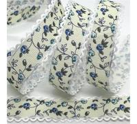 Ribbon Flowers Printed Embossed Ribbon for Handmade Craft Scrapbook Easter Marriage Party Wedding Floral Packing for Decoration(Color-13)