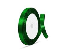 Ribbon for Gift Wrapping, Double Sided Satin 6m Ribbon for Cake Crafting, Hair Bow, Christmas Decoration,Valentine, Wedding Party (Green)
