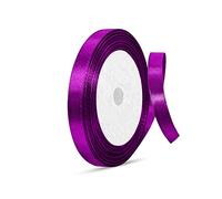 Ribbon for Gift Wrapping, Double Sided Satin 6m Ribbon for Cake Crafting, Hair Bow, Christmas Decoration,Valentine, Wedding Party (Purple, 10mm)