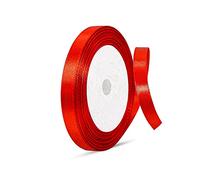 Ribbon for Gift Wrapping, Double Sided Satin 6m Ribbon for Cake Crafting, Hair Bow, Christmas Decoration,Valentine, Wedding Party (Red, 10mm)
