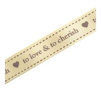 Ribbon for Weddings (16mm Cream to Love & to Cherish, 1 metre)