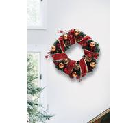 Ribbon Glowing Flower Wreath Hanging Christmas Decoration in Red The hot sale Red