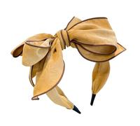 Ribbon Hair Headband for Photo Ready Looks, Fabric Covered Headwear with Decorative Shape and Loose Strand Taming Fabric Headband Statement Hair Accessory Wide Headwear Loose Strand Styling Photo Date