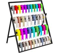 Ribbon Holder Organizer Display Stand Craft Room Modern Ribbon Organizer Rack, Ribbon Spools Shelf Thread Holder for Hair-Braiding, Sewing, Quilting, Embroidery, Wrapping Room (Color : Black, Size :