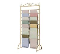 Ribbon Holder Organizer Display Stand Muti-Layer Metal Collect Rack for Wrapping Paper/Ribbon/Shawl, Large Capacity Scarf Display Stand, Multi-Purpose Pants Hanger, 175cm/68.8in Tall (Color : Gold,