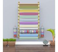 Ribbon Holder Wall Mounted,Extra Large Wrapping Paper Organizer Storage Metal,Scarf Storage Rack Hanging With Mount Bracket,Gold-80x20x120cm