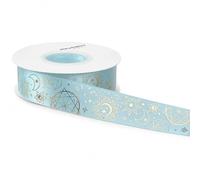 Ribbon Hot Stamped Sun Moon, Light Blue, 2.5cm*25 Yards