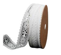 Ribbon Lace Ribbon 25mm White Fabric for Wrapping Wedding Decor DIY Crafts Elastic Free Sewing Accessories(Lace-5)