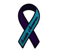 Ribbon Lapel Enamel Brooch Suicide Awareness Brooch Pin Mental Health Protections Clothing Backpack Badge Jewelry