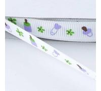 Ribbon Pattern 845D, Baby Bits 10mm White Apple Lavender, 1 Metre