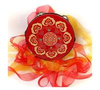Ribbon Percussion Musical Instrument Tambourine With Streamer Accompaniment Minority Ethnic Groups Accessories(Color-12)