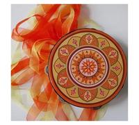 Ribbon Percussion Musical Instrument Tambourine With Streamer Accompaniment Minority Ethnic Groups Accessories(Color-04)